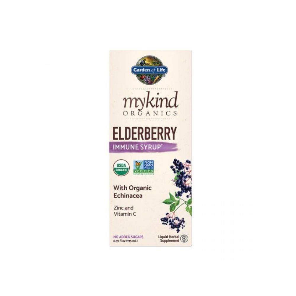 Garden of Life Mykind Organic Herbal Elderberry Immune Syrup 